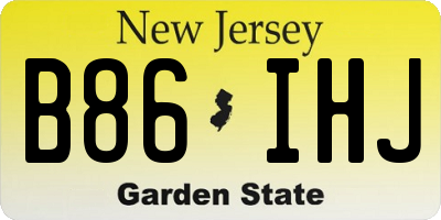 NJ license plate B86IHJ