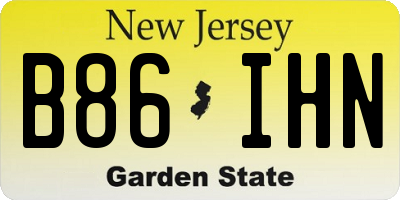 NJ license plate B86IHN
