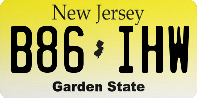 NJ license plate B86IHW