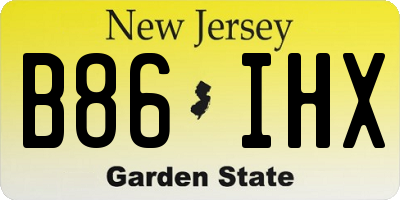 NJ license plate B86IHX
