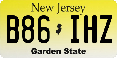 NJ license plate B86IHZ