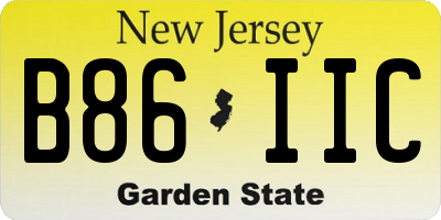 NJ license plate B86IIC