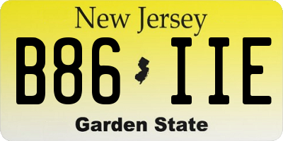 NJ license plate B86IIE