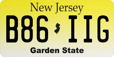 NJ license plate B86IIG