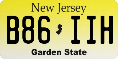 NJ license plate B86IIH