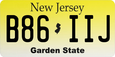 NJ license plate B86IIJ