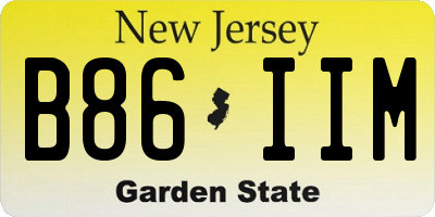 NJ license plate B86IIM