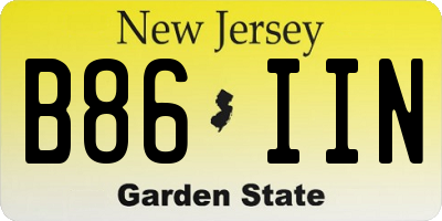 NJ license plate B86IIN