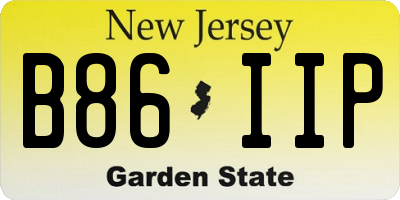 NJ license plate B86IIP