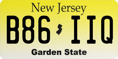 NJ license plate B86IIQ