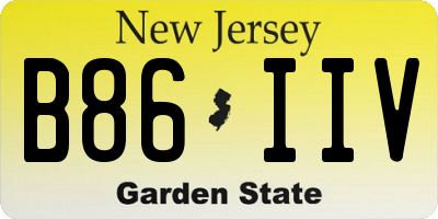 NJ license plate B86IIV