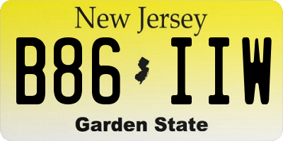 NJ license plate B86IIW