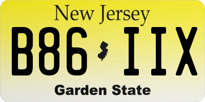 NJ license plate B86IIX