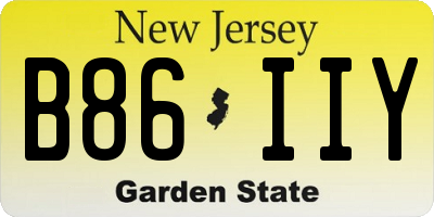 NJ license plate B86IIY