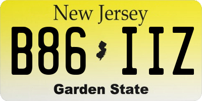 NJ license plate B86IIZ