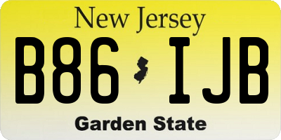 NJ license plate B86IJB