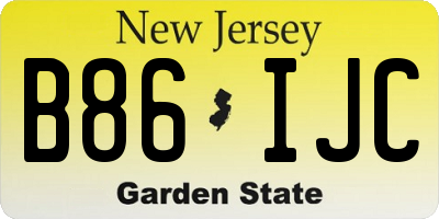 NJ license plate B86IJC