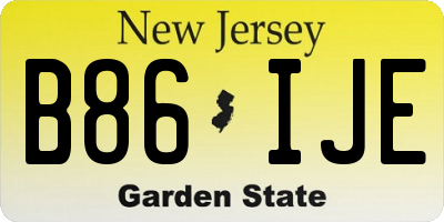 NJ license plate B86IJE