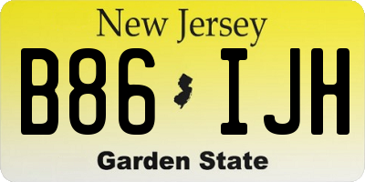 NJ license plate B86IJH