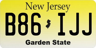 NJ license plate B86IJJ