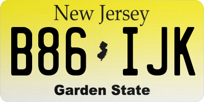 NJ license plate B86IJK