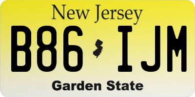 NJ license plate B86IJM