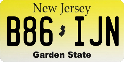 NJ license plate B86IJN