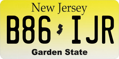 NJ license plate B86IJR