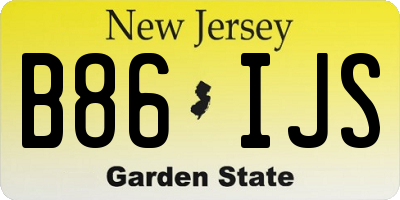 NJ license plate B86IJS