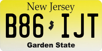 NJ license plate B86IJT