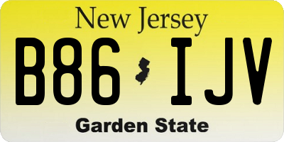 NJ license plate B86IJV