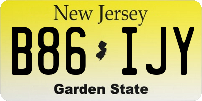 NJ license plate B86IJY