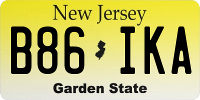 NJ license plate B86IKA