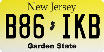NJ license plate B86IKB