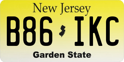 NJ license plate B86IKC