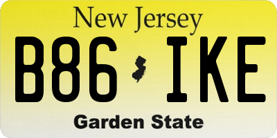 NJ license plate B86IKE