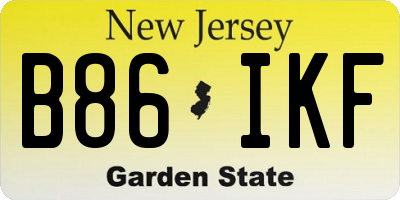NJ license plate B86IKF