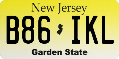 NJ license plate B86IKL
