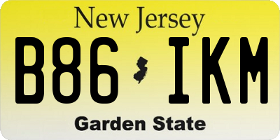 NJ license plate B86IKM