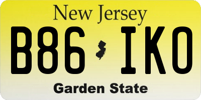 NJ license plate B86IKO