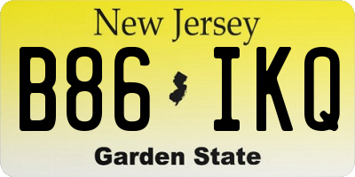 NJ license plate B86IKQ