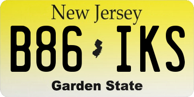 NJ license plate B86IKS