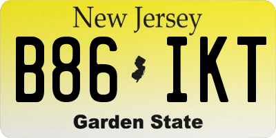 NJ license plate B86IKT