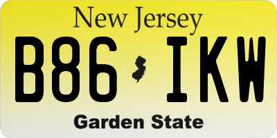 NJ license plate B86IKW