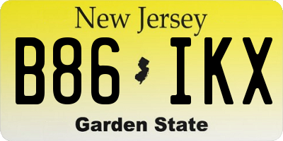 NJ license plate B86IKX