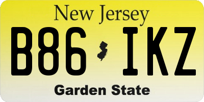 NJ license plate B86IKZ