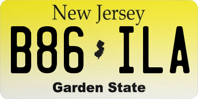 NJ license plate B86ILA