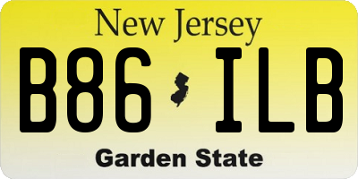 NJ license plate B86ILB