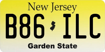 NJ license plate B86ILC