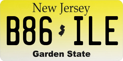 NJ license plate B86ILE